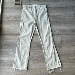 Joe’s High Rise Raw Hem Cropped Jeans  in Grey